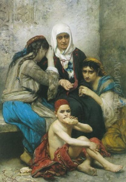 La Mere Et Ses Enfants Oil Painting by Francois Lafon