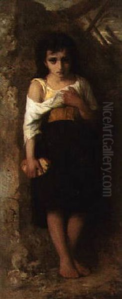 A Young Peasant Girl Oil Painting by Francois Lafon