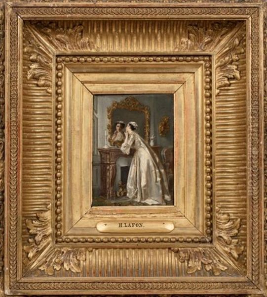 Femme A Son Miroir Oil Painting by Henri Lafon