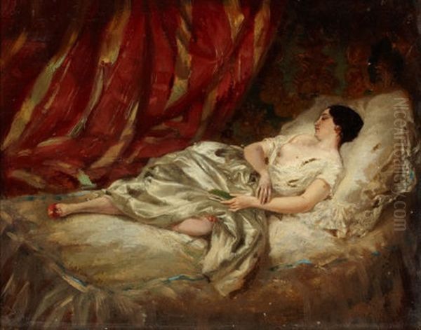 Resting Oil Painting by Henri Lafon