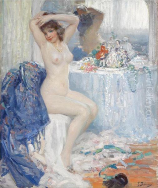 At Her Toilette Oil Painting by Gennaro Befanio