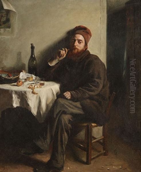 Le Fumeur Oil Painting by Francois-Henri-Alexandre Lafond