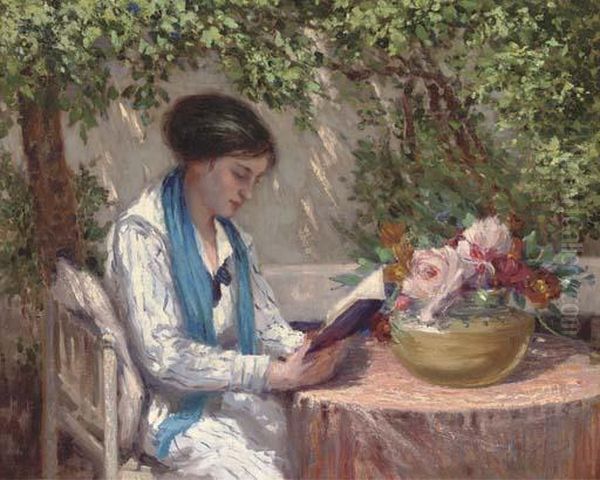 A Read In The Garden Oil Painting by Gennaro Befanio