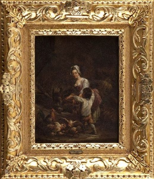 Karmienie Zwierzat Oil Painting by Niklas Lafrensen the Younger