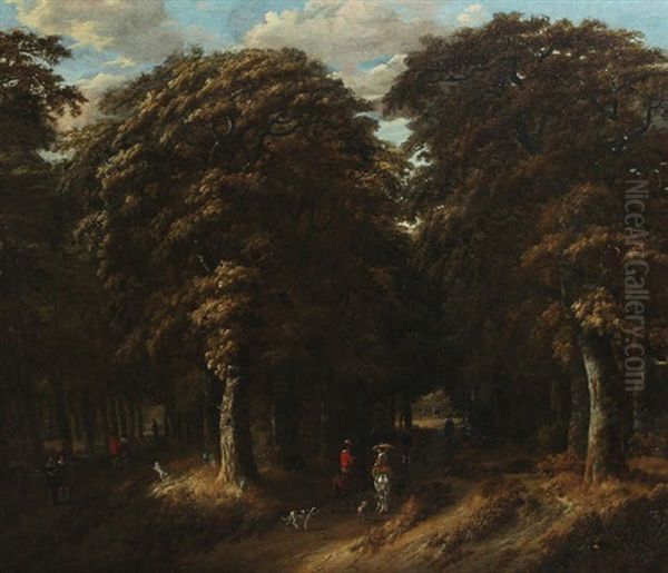 La Promenade Au Bois Oil Painting by Jan De Lagoor