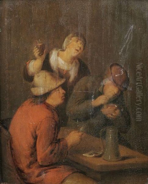 Bauern Im Wirtshaus Oil Painting by Cornelis (Pietersz.) Bega