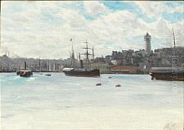 View From Constantinople Oil Painting by Lev Felixovich Lagorio