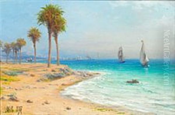 View From Jaffa Near Tel Aviv Oil Painting by Lev Felixovich Lagorio