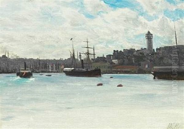 Harbour Scene From Beirut Oil Painting by Lev Felixovich Lagorio