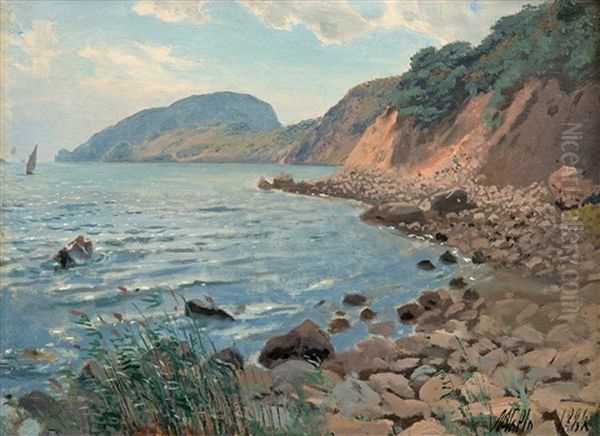 Summer Landscape By The Shore Oil Painting by Lev Felixovich Lagorio