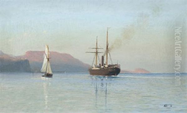 The Bay In Feodosia Oil Painting by Lev Felixovich Lagorio