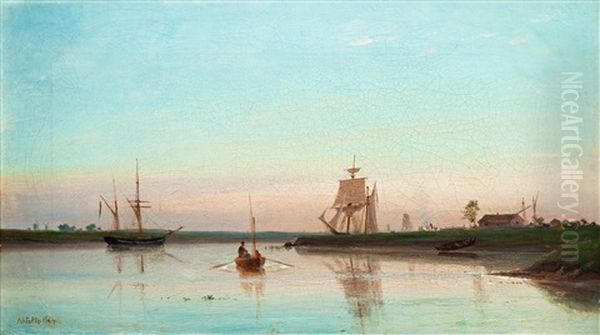 Still Sea Landscape Oil Painting by Lev Felixovich Lagorio