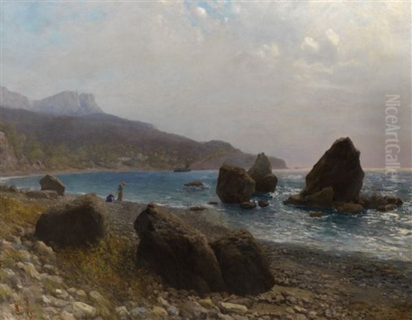 Sea Shore. Crimea Oil Painting by Lev Felixovich Lagorio