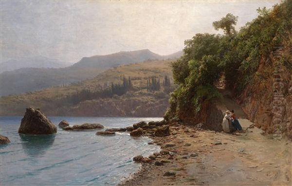 By The Sea. Crimea Oil Painting by Lev Felixovich Lagorio