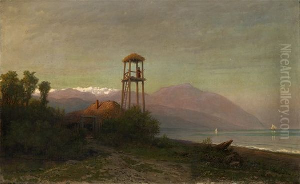 Outpost At The Bay Oil Painting by Lev Felixovich Lagorio