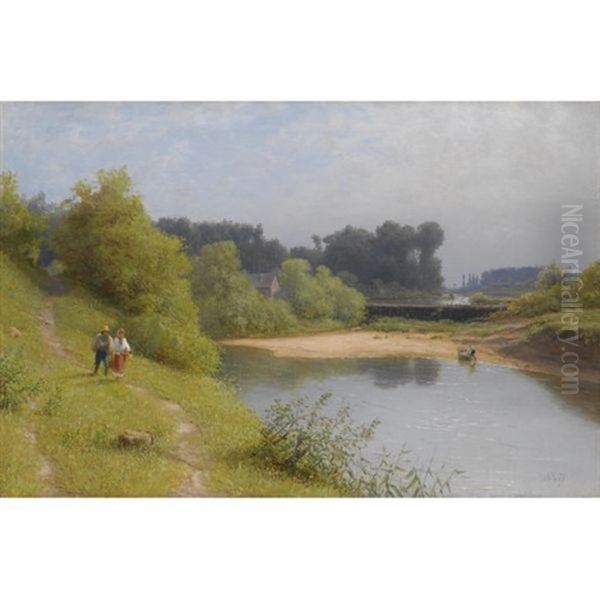 Summer Landscape Oil Painting by Lev Felixovich Lagorio