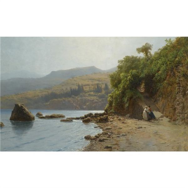 By The Sea, Crimea Oil Painting by Lev Felixovich Lagorio