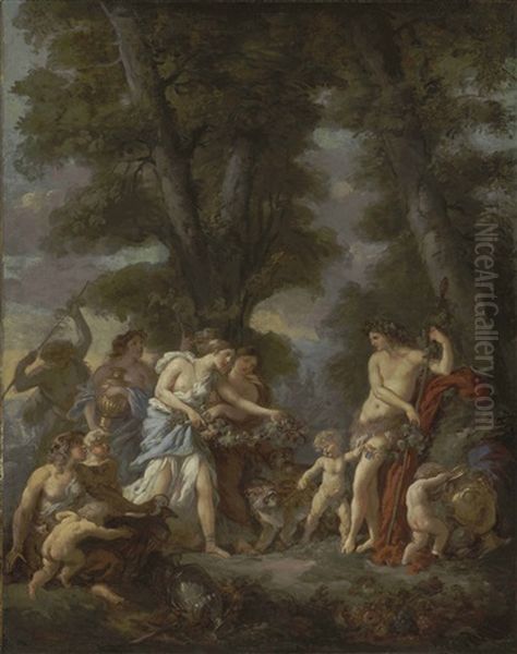 A Bacchanale Oil Painting by Jean Jacques Lagrenee the Younger