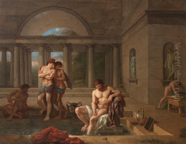 Archimede Sortant Du Bain Oil Painting by Jean Jacques Lagrenee the Younger