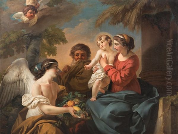 Le Repos De La Sainte Famille En Egypte Oil Painting by Jean Jacques Lagrenee the Younger