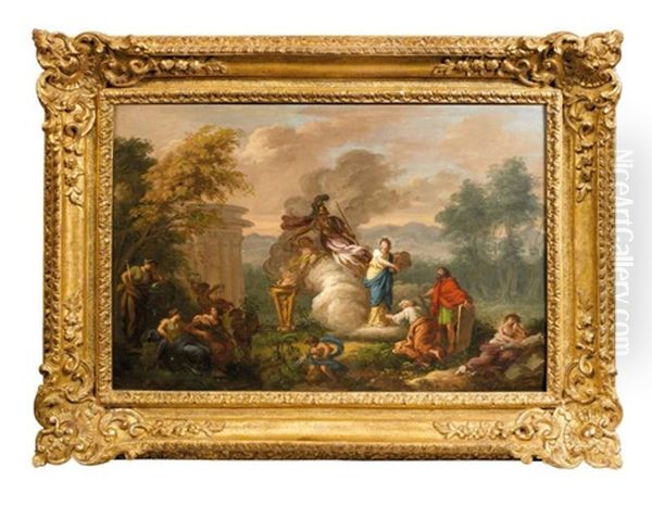 Minerve Et Uranie Oil Painting by Jean Jacques Lagrenee the Younger