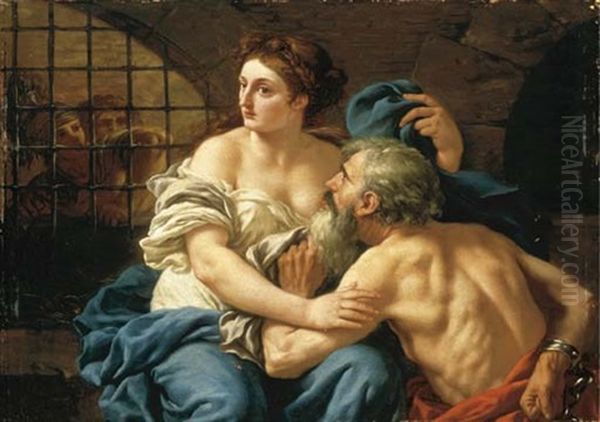 Roman Charity Oil Painting by Jean Jacques Lagrenee the Younger