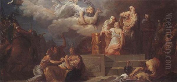 Sacrifice D'iphigenie Oil Painting by Jean Jacques Lagrenee the Younger