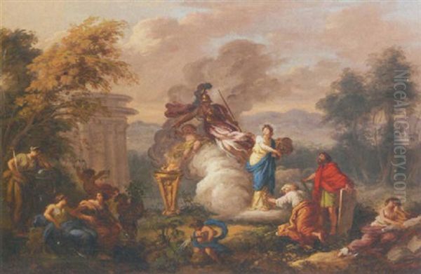 Allegorie Avec Minerve Et Uraine Oil Painting by Jean Jacques Lagrenee the Younger