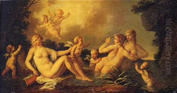 Diana Con Ninfe E Putti In Un Paesaggio Oil Painting by Jean Jacques Lagrenee the Younger