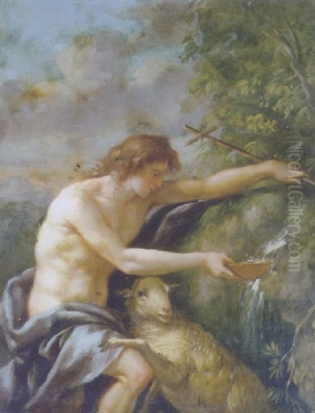 Saint John The Baptist In The Wilderness Oil Painting by Jean Jacques Lagrenee the Younger