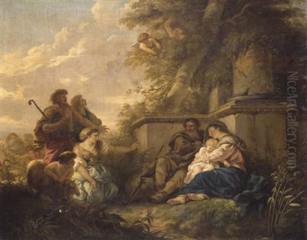 The Rest On The Flight Into Egypt Oil Painting by Jean Jacques Lagrenee the Younger