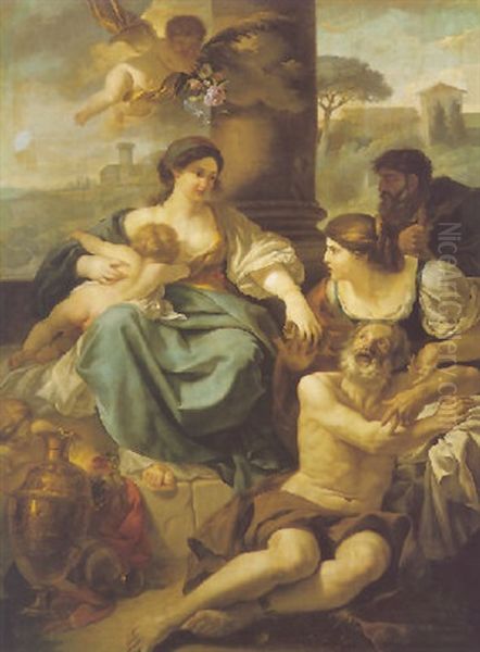 Allegory Of Charity Oil Painting by Jean Jacques Lagrenee the Younger