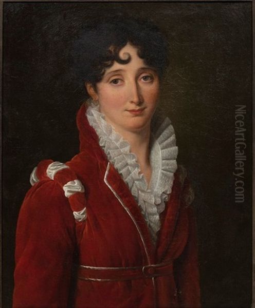 Portrait De Mademoiselle Mars Oil Painting by Anthelme Francois Lagrenee