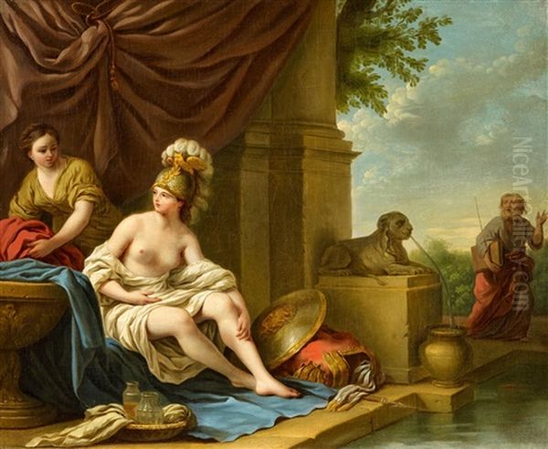 Teiresias And Athena Oil Painting by Louis Jean Francois Lagrenee