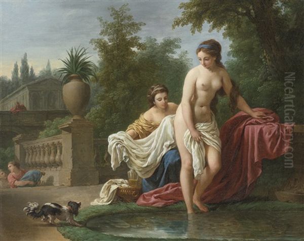 David And Bathsheba Oil Painting by Louis Jean Francois Lagrenee