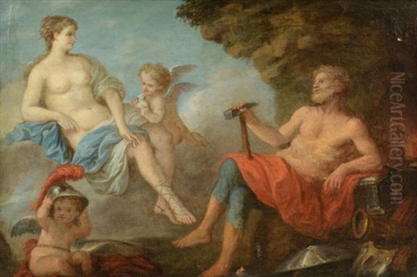 Vulcan And Venus Oil Painting by Louis Jean Francois Lagrenee