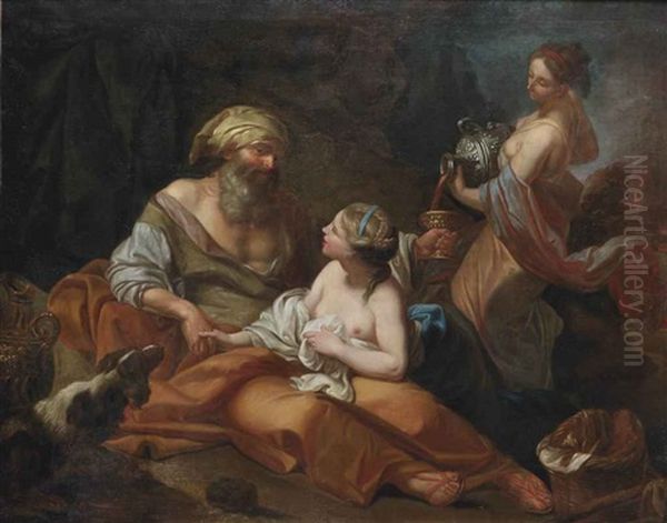 Lot And His Daughters Oil Painting by Louis Jean Francois Lagrenee