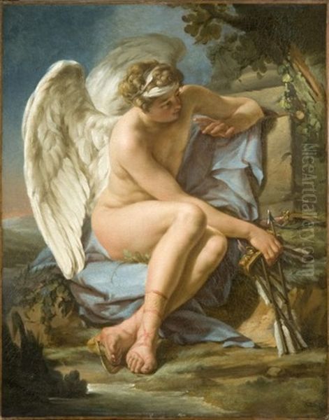 L'amour A L'affut Oil Painting by Louis Jean Francois Lagrenee