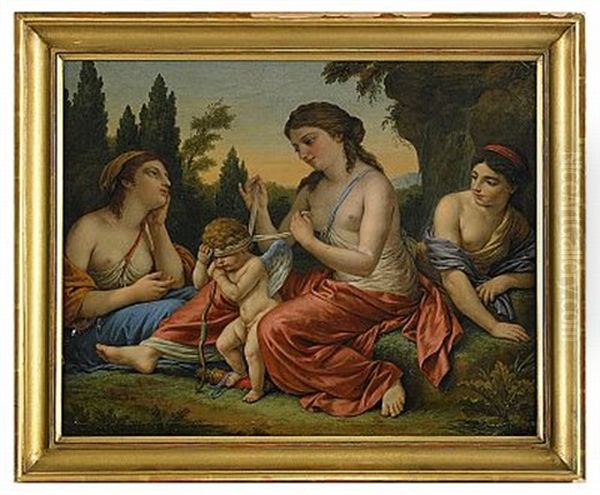 Venus Noue Le Bandeau De L'amour Oil Painting by Louis Jean Francois Lagrenee