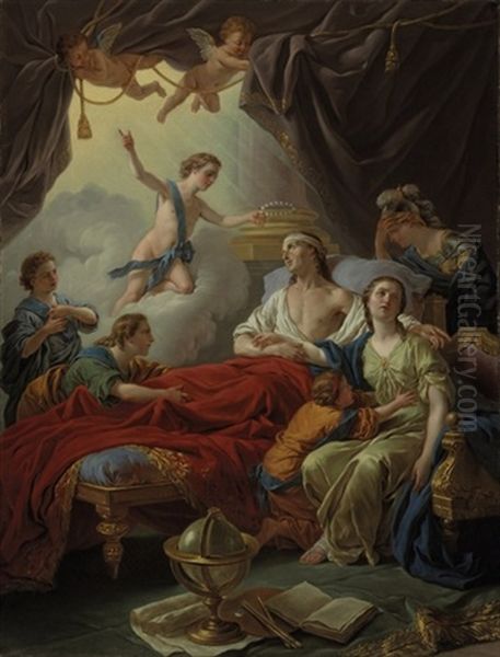 The Death Of The Dauphin Oil Painting by Louis Jean Francois Lagrenee