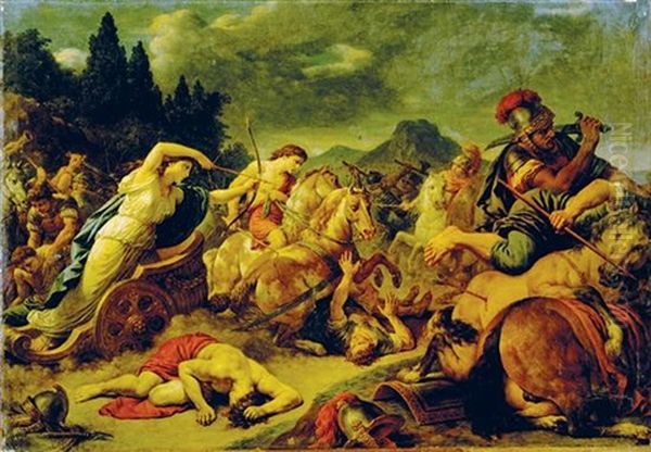 Allegory Of War Oil Painting by Louis Jean Francois Lagrenee