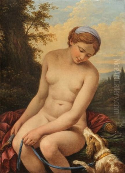 Diane Sortant Du Bain Oil Painting by Louis Jean Francois Lagrenee