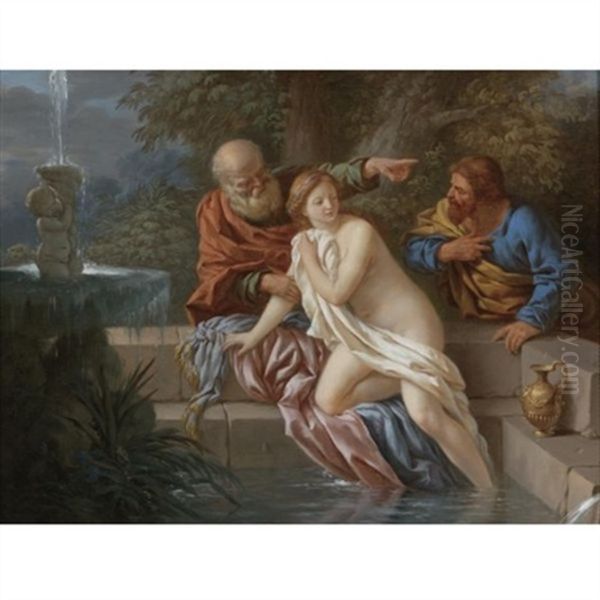 Susanna And The Elders Oil Painting by Louis Jean Francois Lagrenee