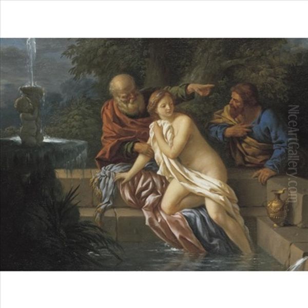 Susanna And The Elders Oil Painting by Louis Jean Francois Lagrenee