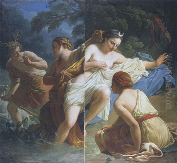 Aktaon Uberrascht Diana Beim Bade Oil Painting by Louis Jean Francois Lagrenee