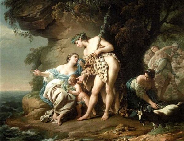 Bacchus Consolant Ariane Abandonnee Par Thesee Oil Painting by Louis Jean Francois Lagrenee