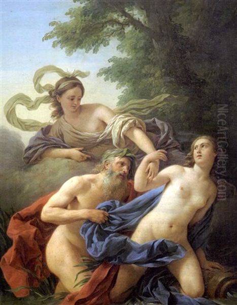 La Metamorphose D'alphee Et D'arethuse (from Ovide, Les Metamorphoses, V, 572) Oil Painting by Louis Jean Francois Lagrenee