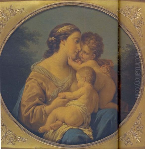 Vierge A L'enfant Avec Saint Jean-baptiste Oil Painting by Louis Jean Francois Lagrenee