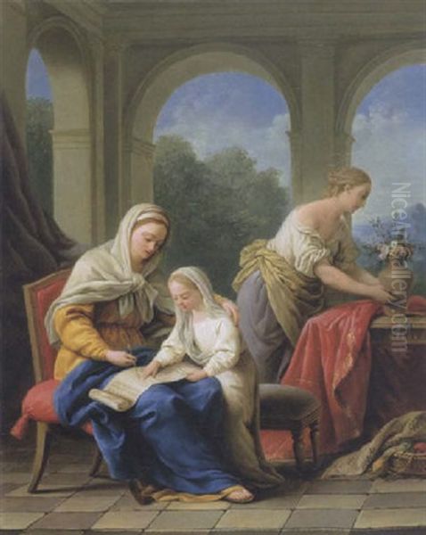 The Education Of The Virgin Oil Painting by Louis Jean Francois Lagrenee