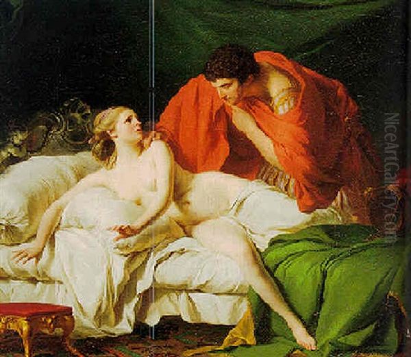 Tarquin And Lucretia Oil Painting by Louis Jean Francois Lagrenee